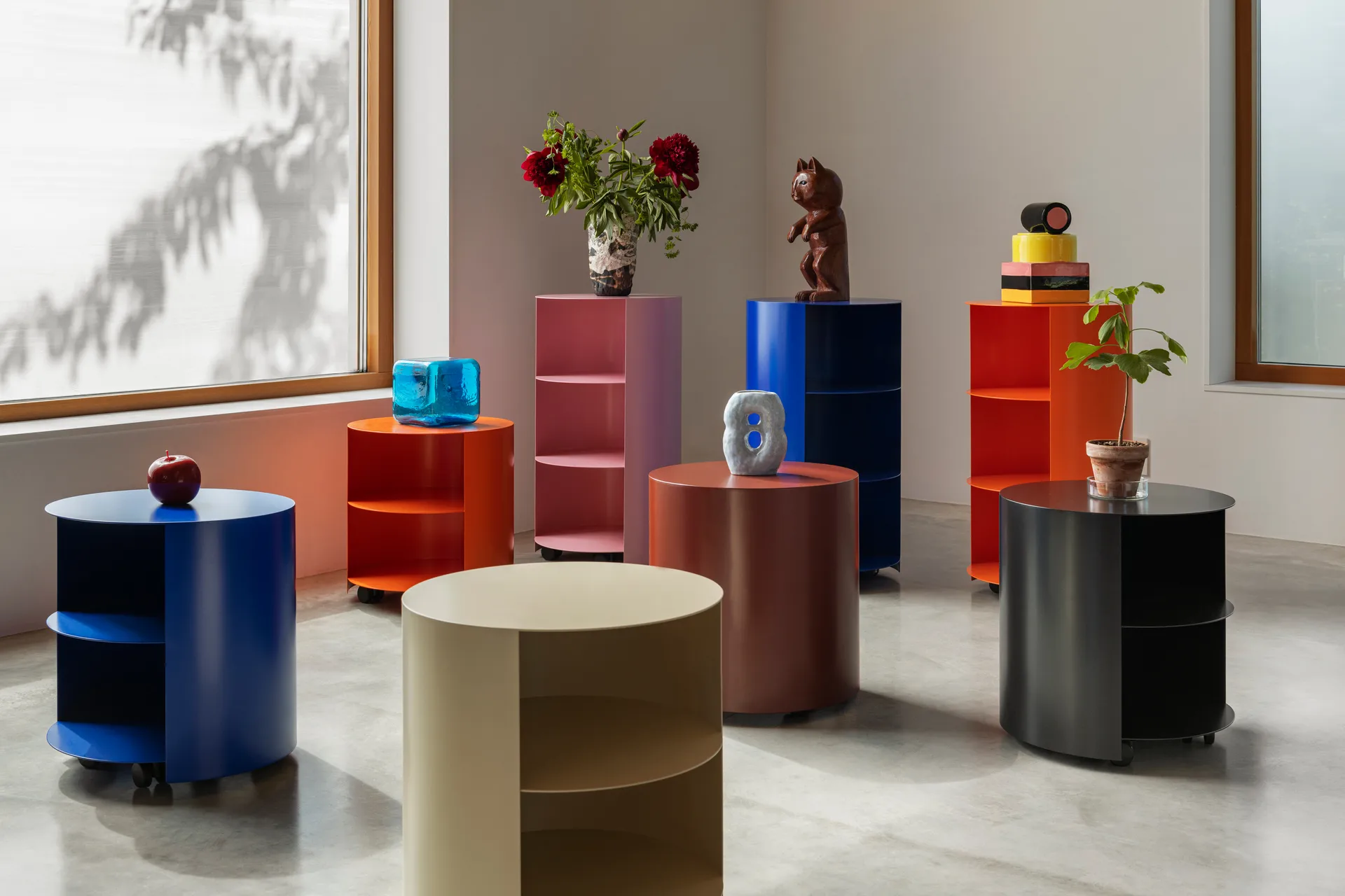 Hide plantenzuil Ø38x68 cm, Jet black textured Hem