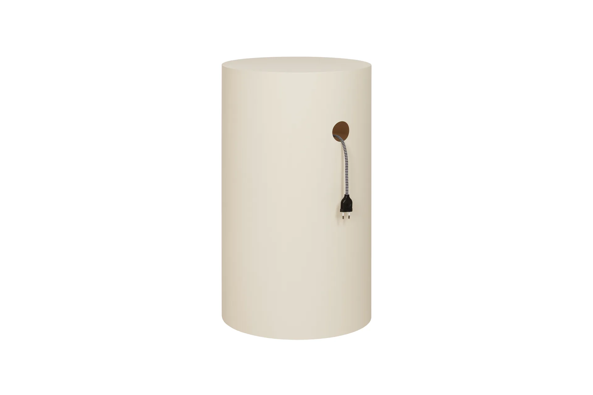 Hide plantenzuil Ø38x68 cm, Light ivory textured Hem