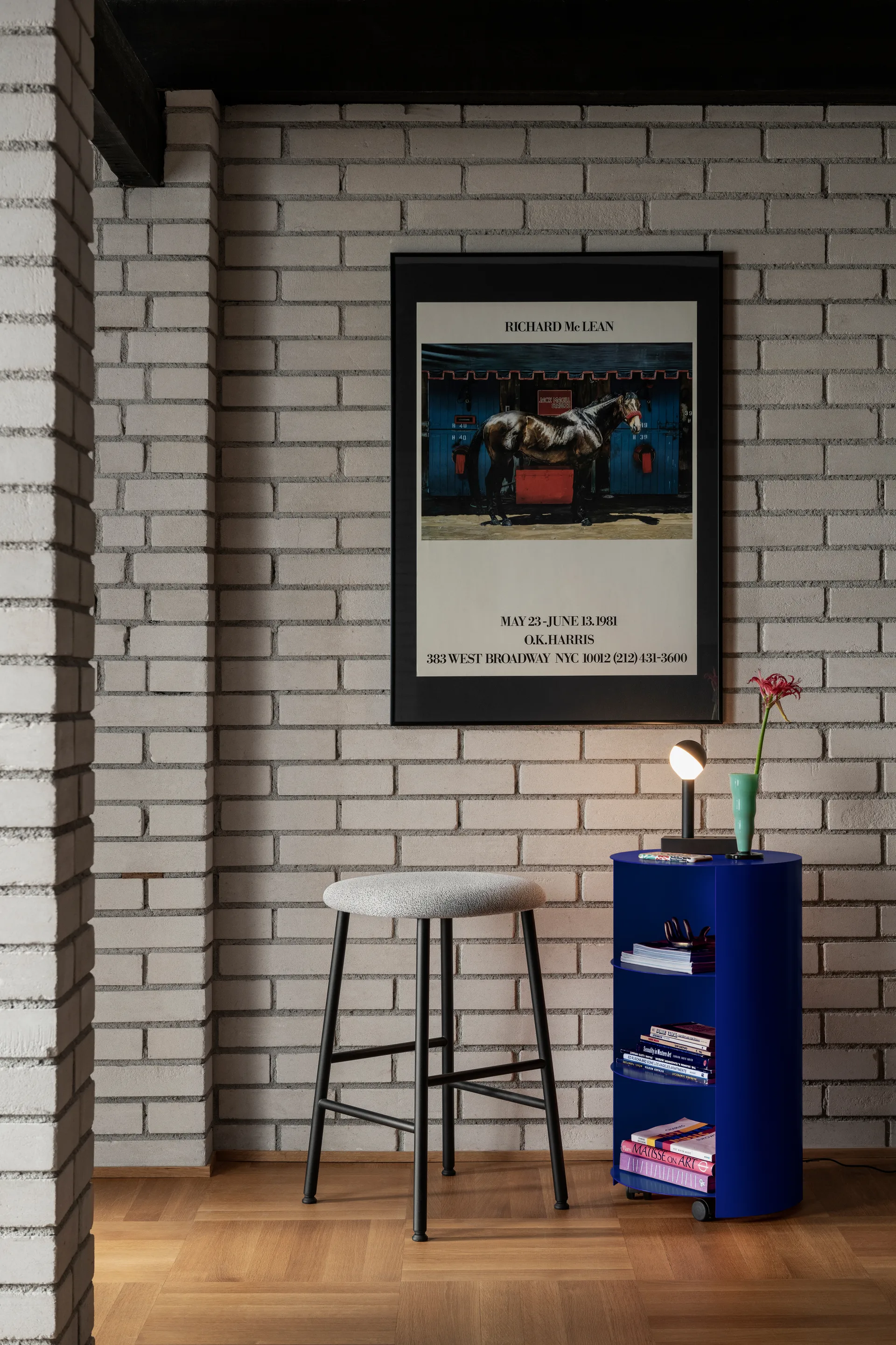 Hide plantenzuil Ø38x68 cm, Ultramarine blue textured Hem