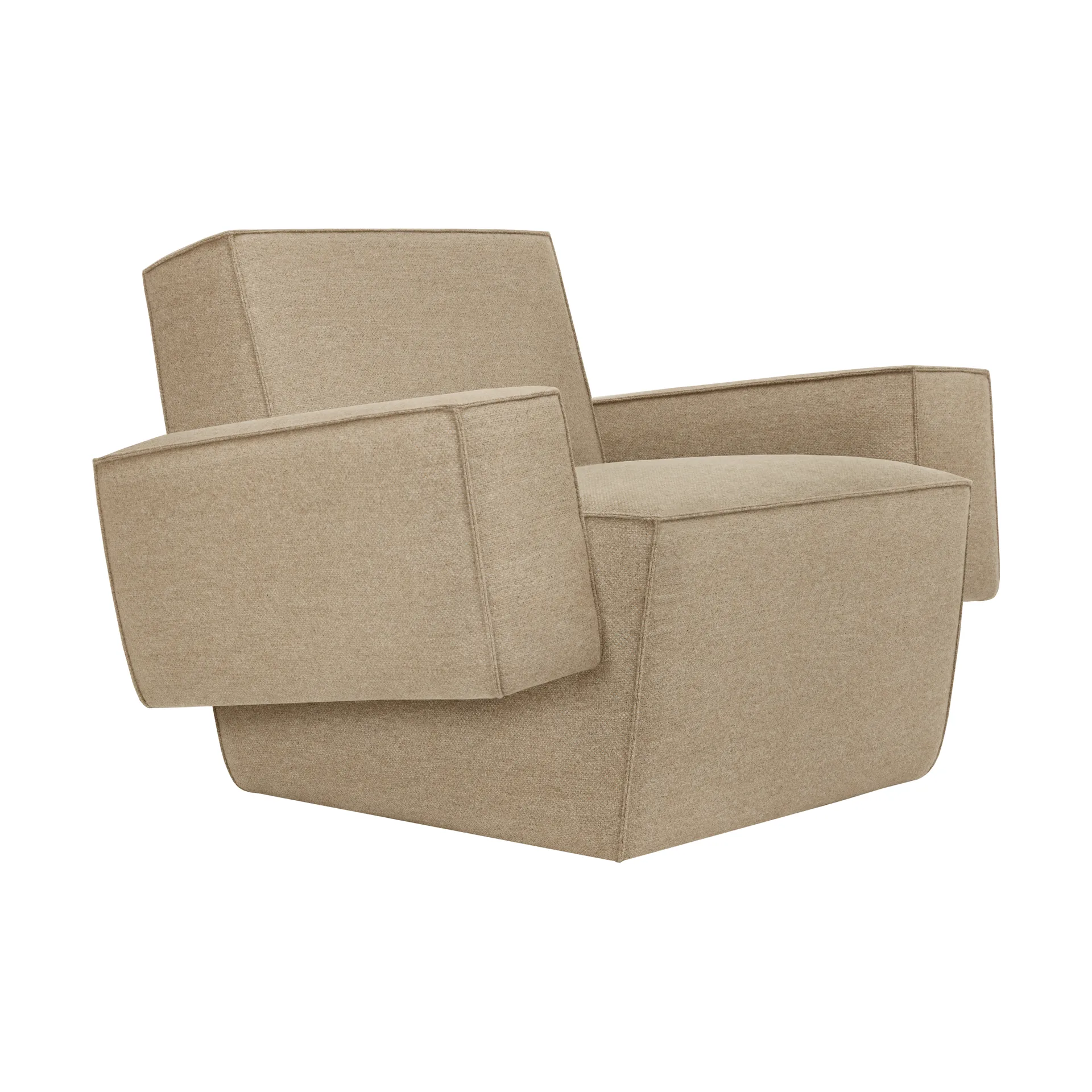 Hunk loungefauteuil met armleuningen, Beige Hem
