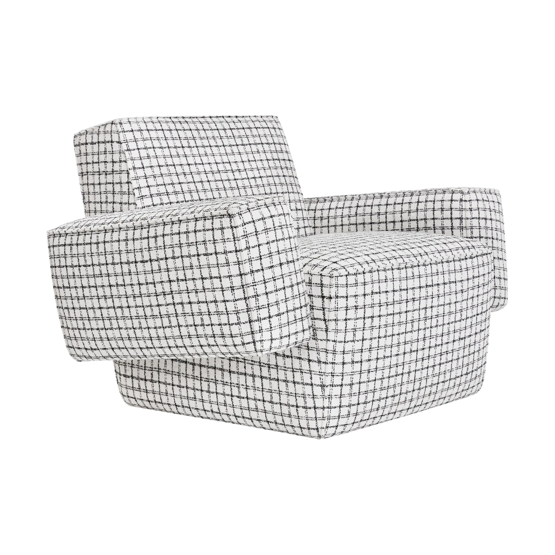 Hunk loungefauteuil met armleuningen, Checkered black/white Hem
