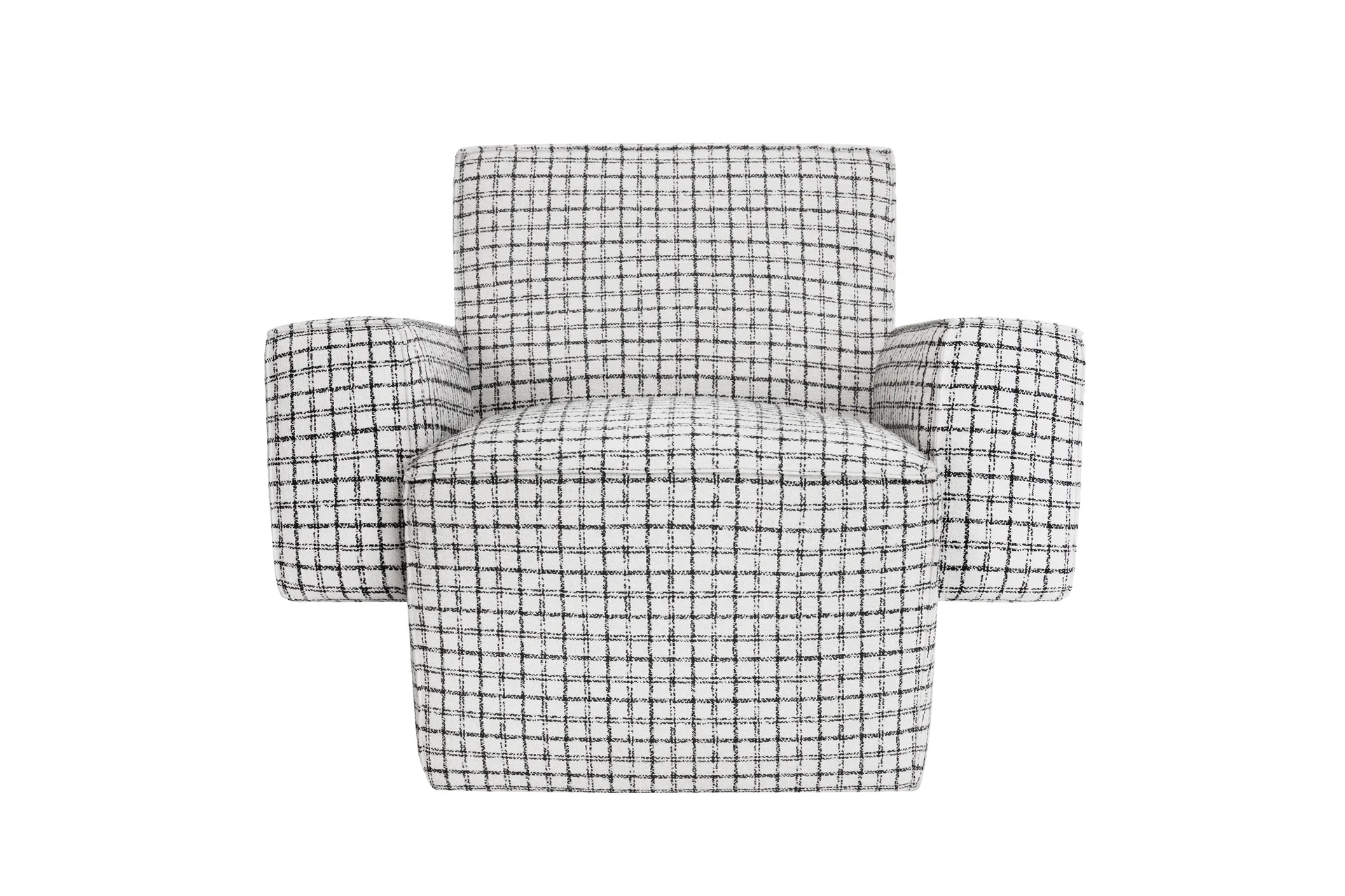 Hunk loungefauteuil met armleuningen, Checkered black/white Hem