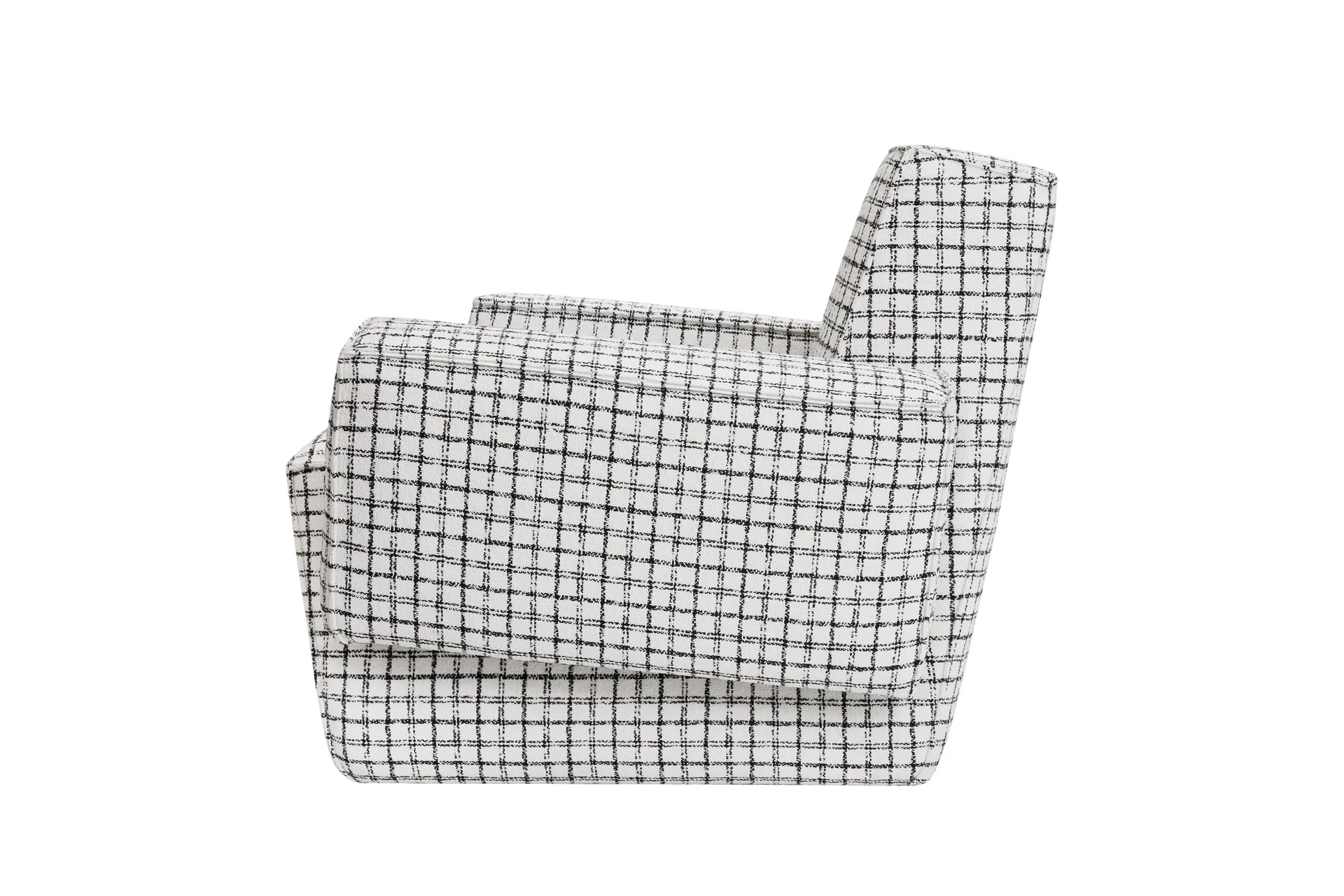 Hunk loungefauteuil met armleuningen, Checkered black/white Hem