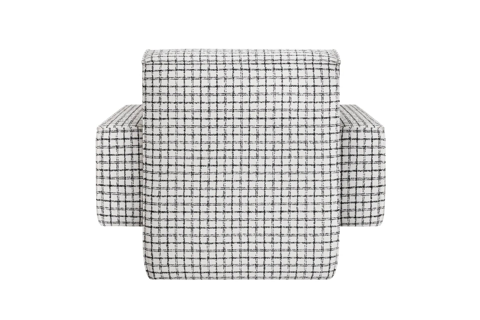 Hunk loungefauteuil met armleuningen, Checkered black/white Hem
