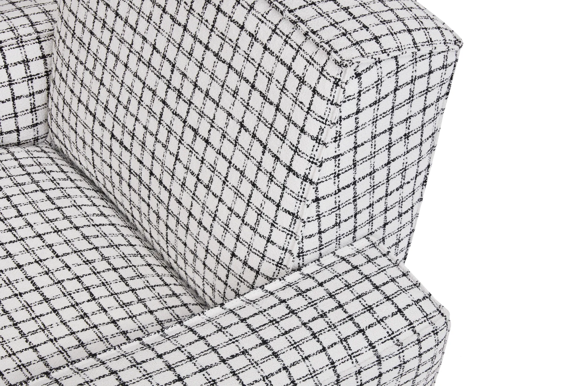 Hunk loungefauteuil met armleuningen, Checkered black/white Hem