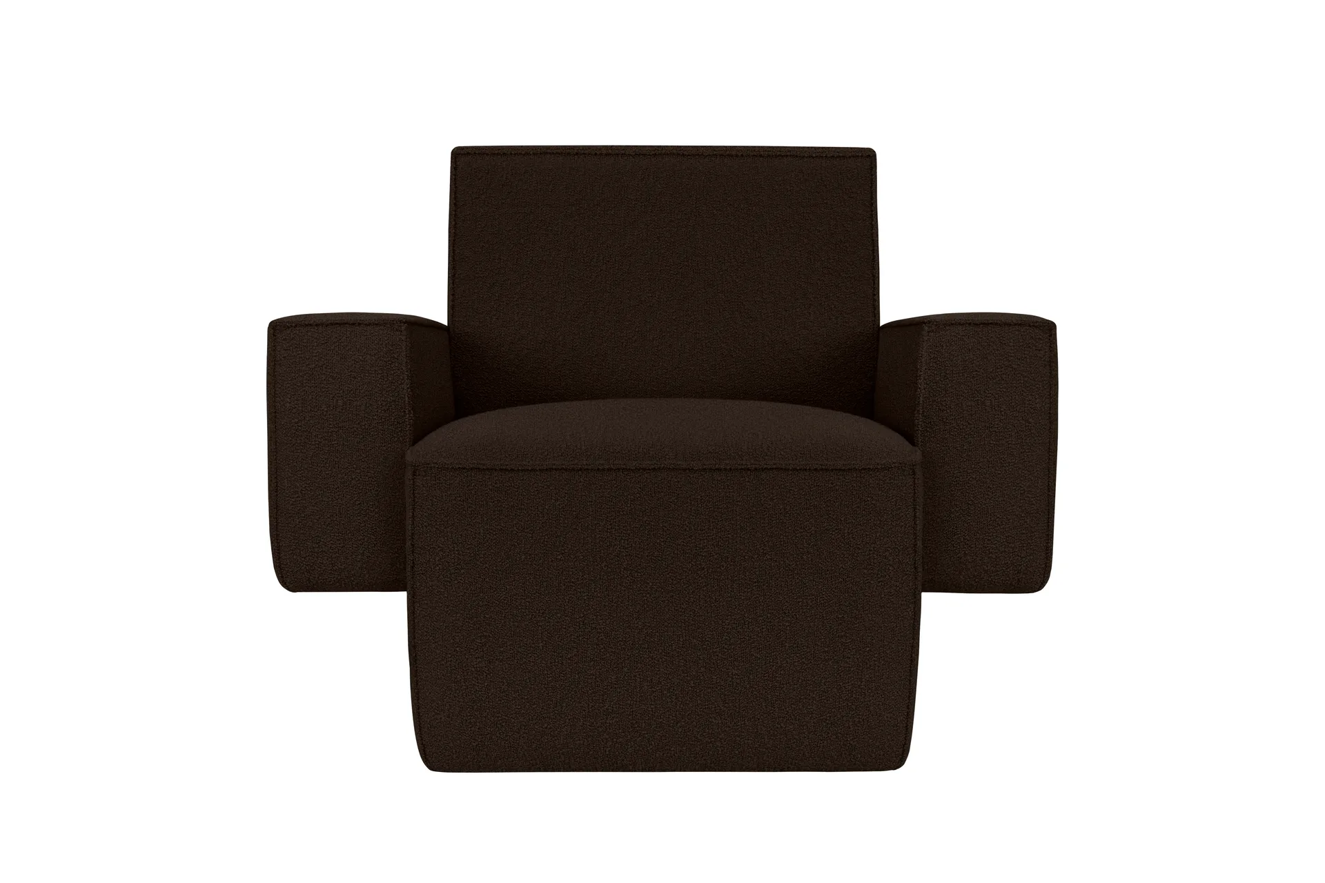 Hunk loungefauteuil met armleuningen, Chocolate Hem