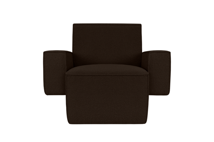 Hunk loungefauteuil met armleuningen, Chocolate Hem