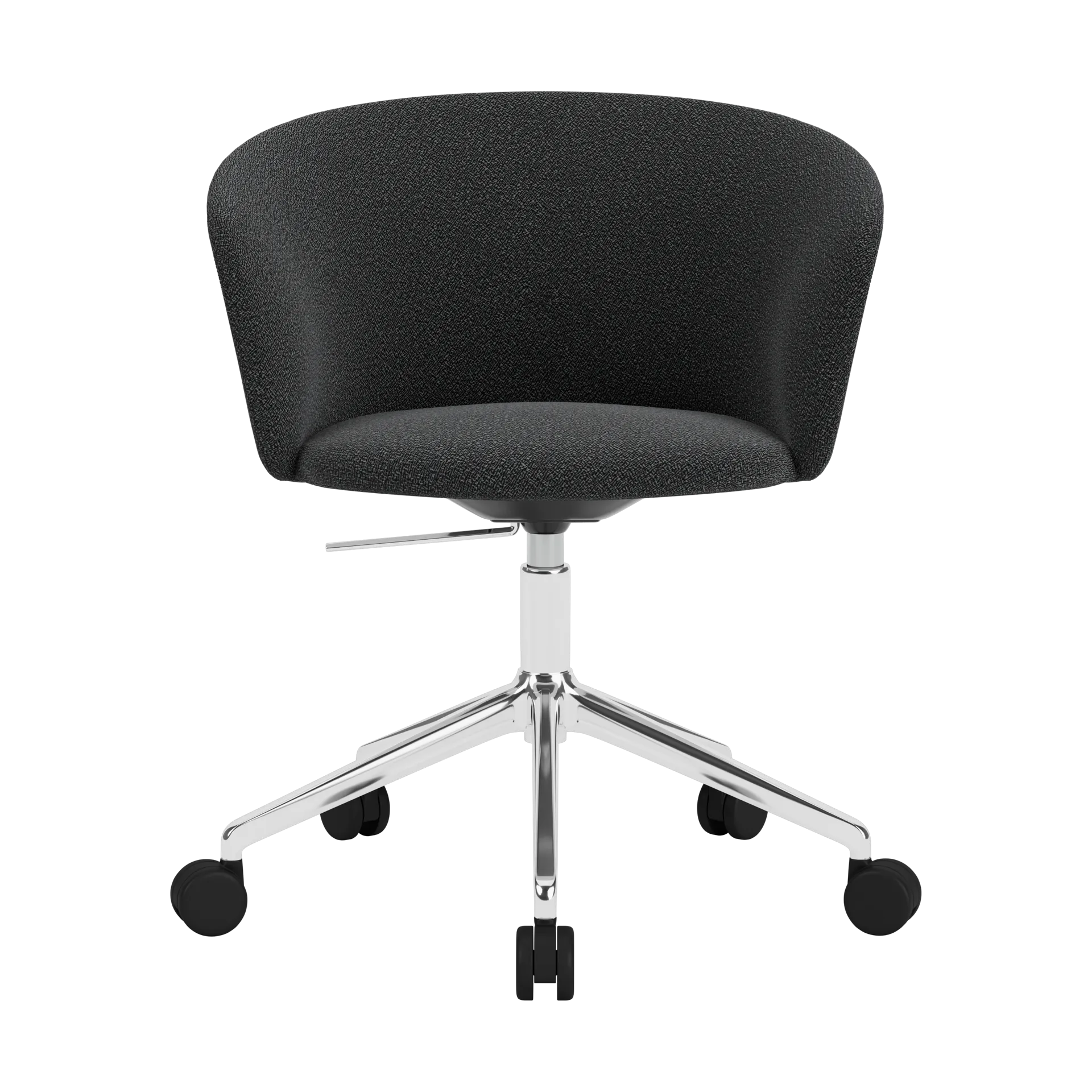 Kendo Swivel bureaustoel met 5 wielen, Graphite-polished aluminium Hem