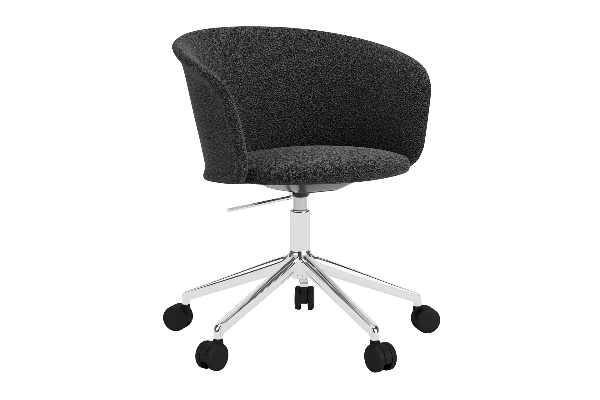 Kendo Swivel bureaustoel met 5 wielen, Graphite-polished aluminium Hem