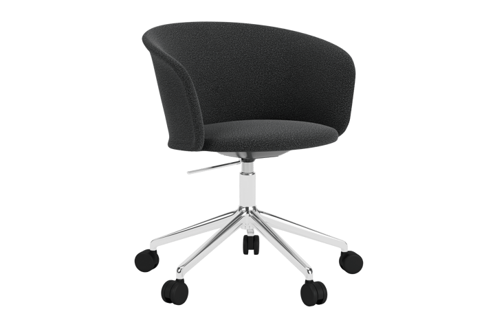 Kendo Swivel bureaustoel met 5 wielen, Graphite-polished aluminium Hem