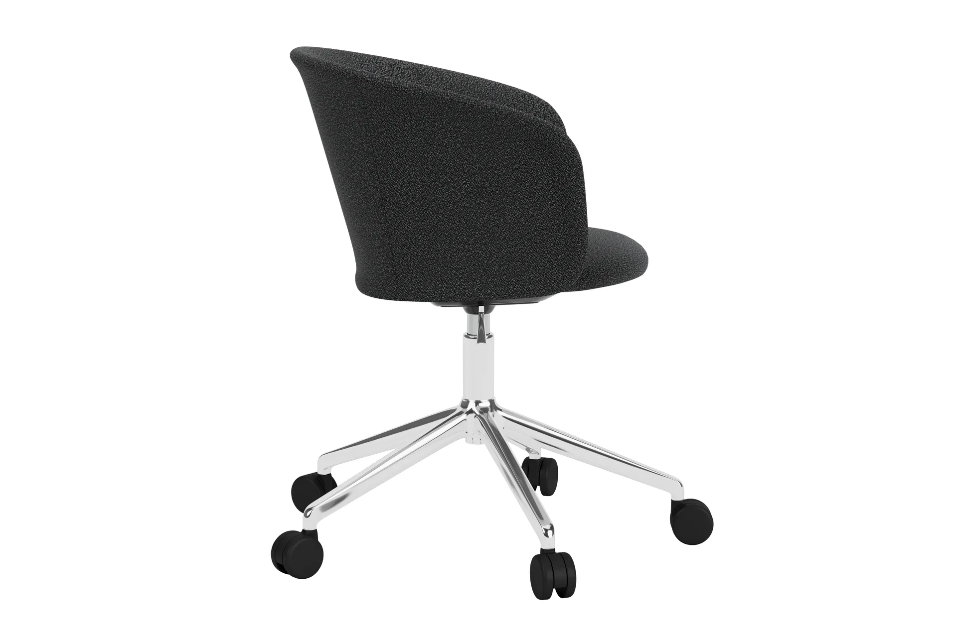 Kendo Swivel bureaustoel met 5 wielen, Graphite-polished aluminium Hem