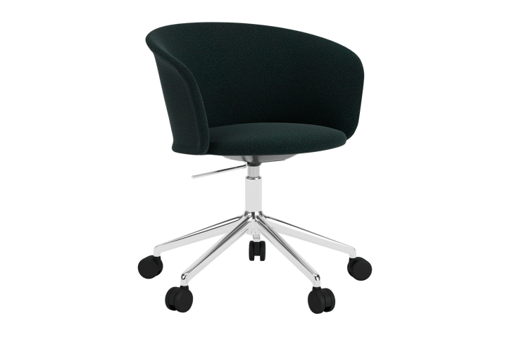 Kendo Swivel bureaustoel met 5 wielen, Pine-polished aluminium Hem