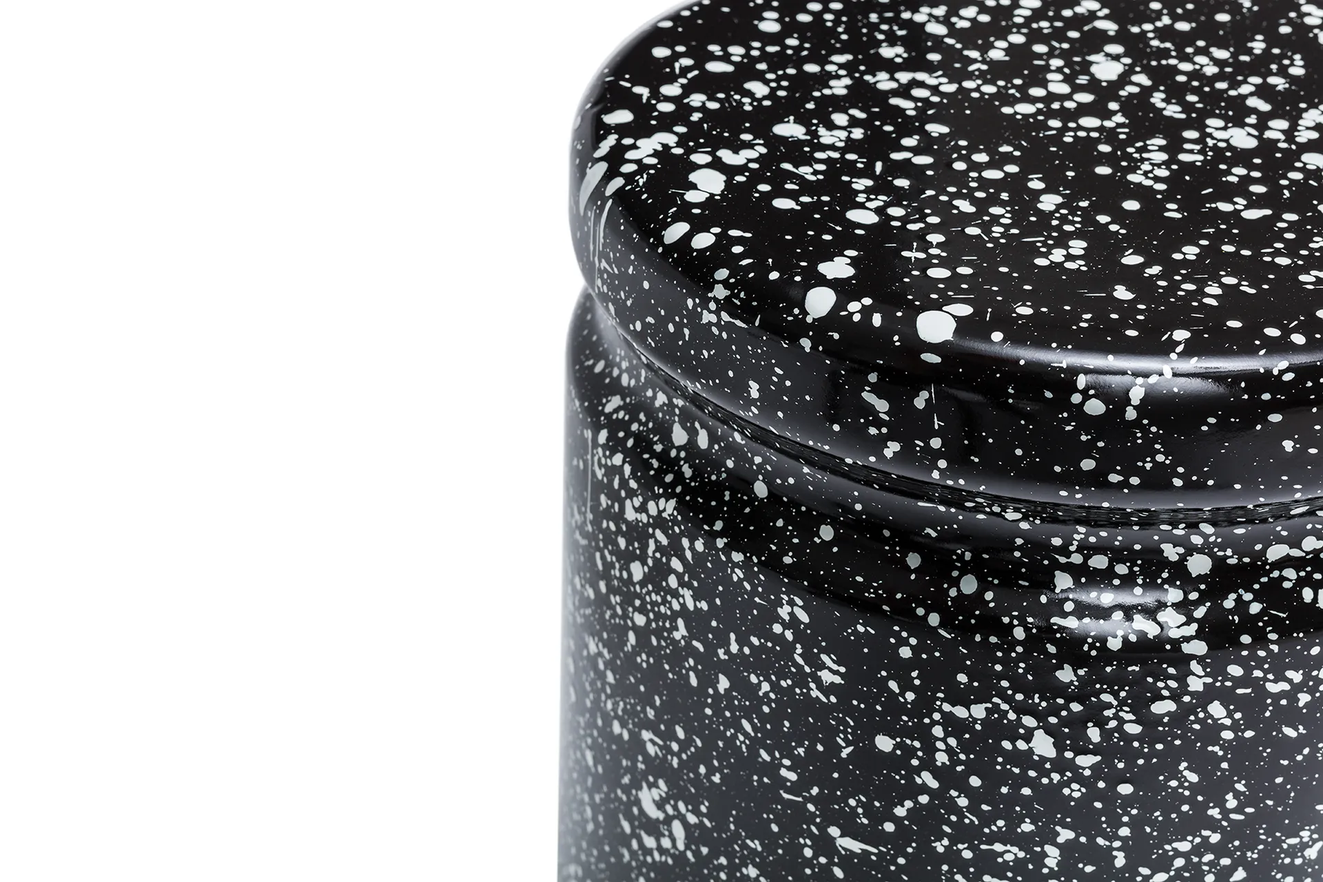 Last krukje Ø32x44 cm, Black-white splatter Hem