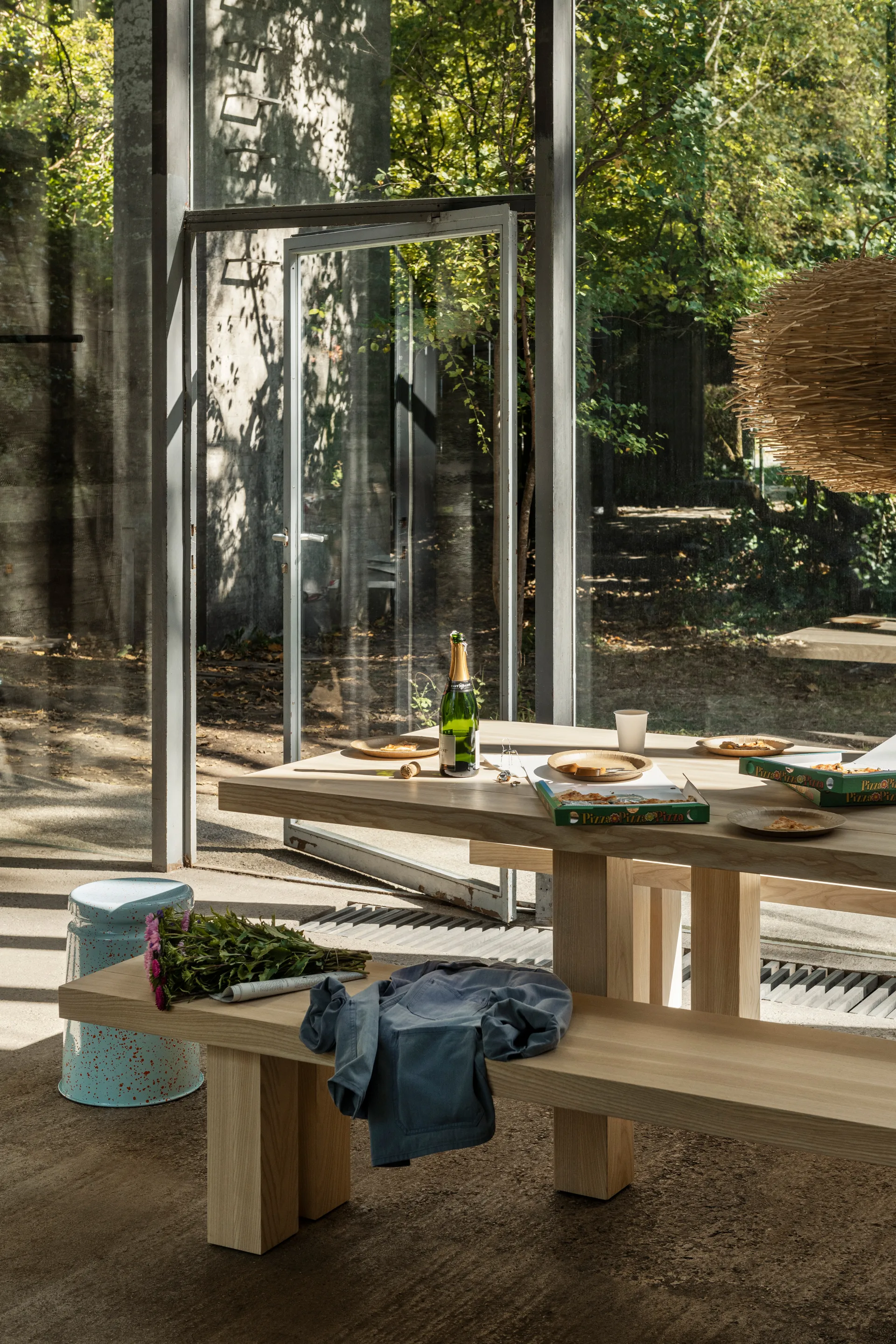 Max bank 43x250 cm, Essenhout Hem