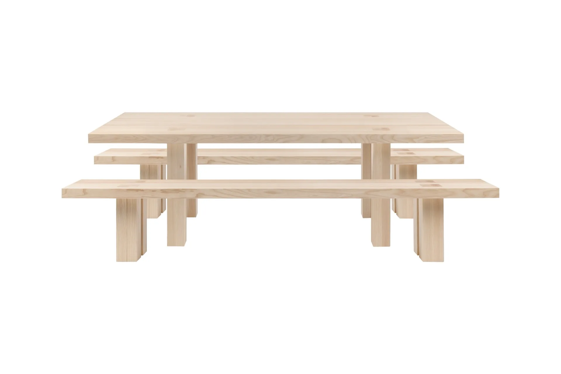 Max eettafel met banken 250 cm, Essenhout Hem