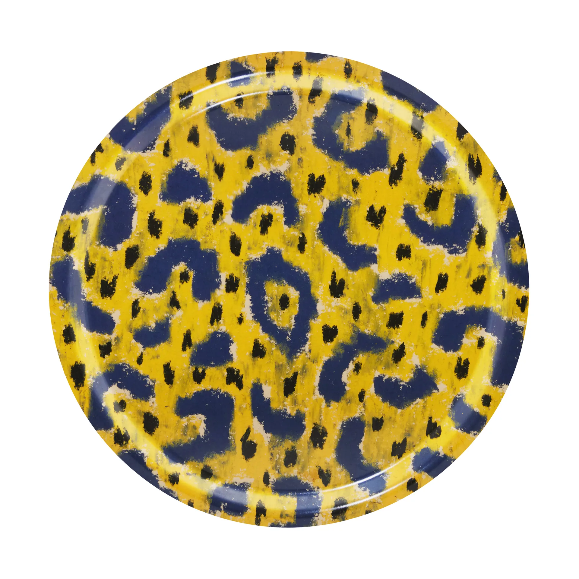 Monster dienblad Medium Ø49 cm, Ochre yellow-grey-black Hem