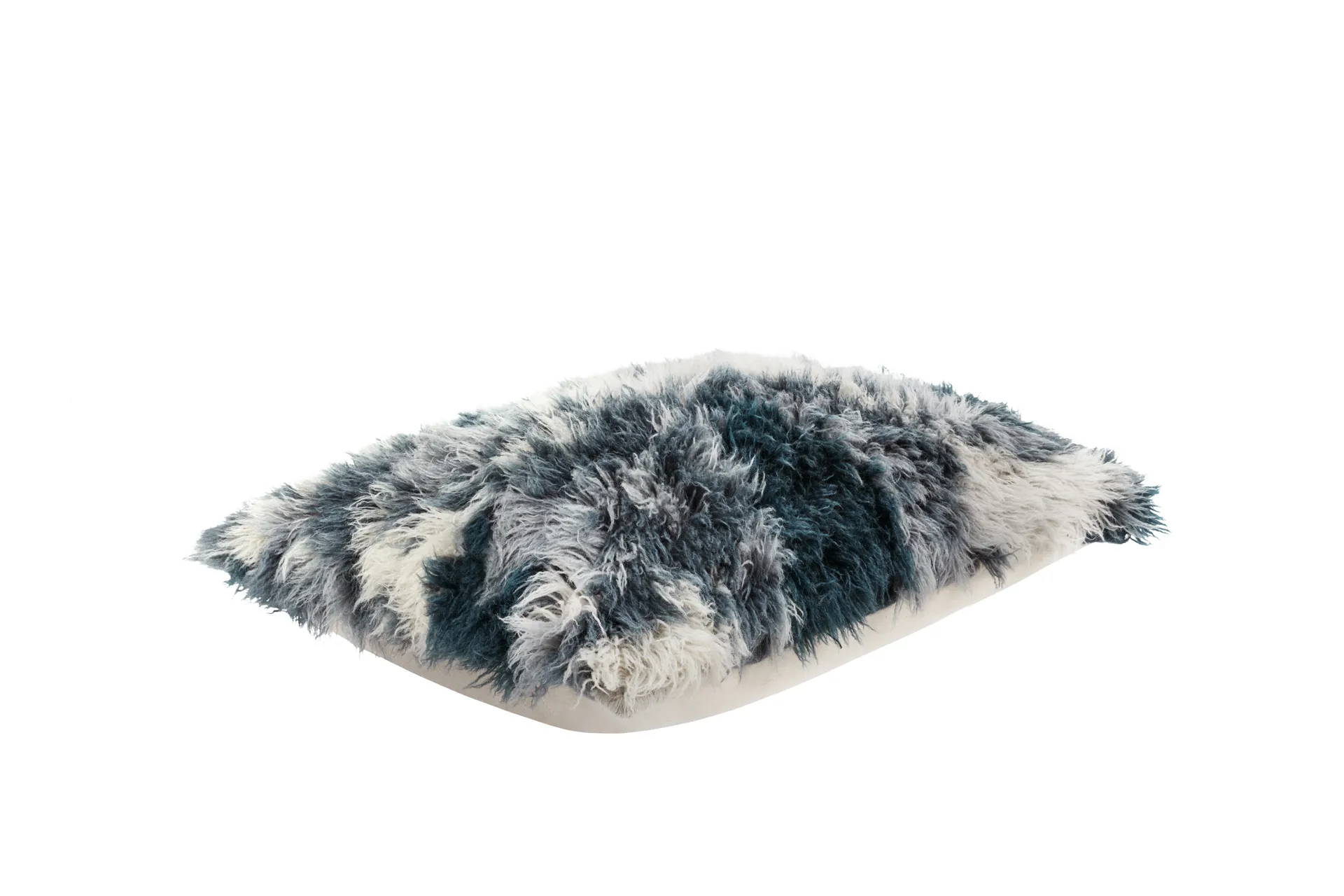 Monster kussen Large 40x60 cm, Dark teal-off white Hem