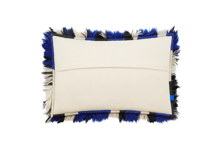 Monster kussen Large 40x60 cm, Ultramarine blue-off white Hem