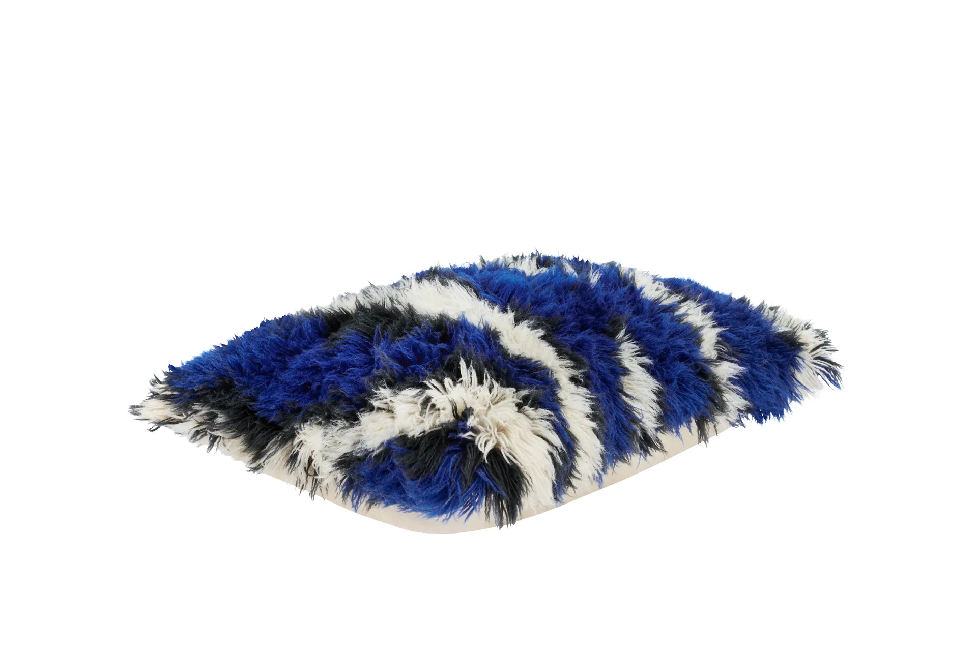 Monster kussen Large 40x60 cm, Ultramarine blue-off white Hem