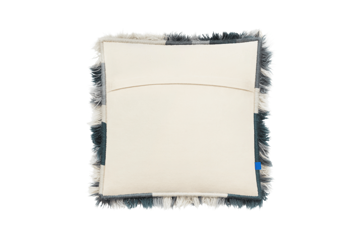 Monster kussen Medium 50x50 cm, Dark teal-off white Hem