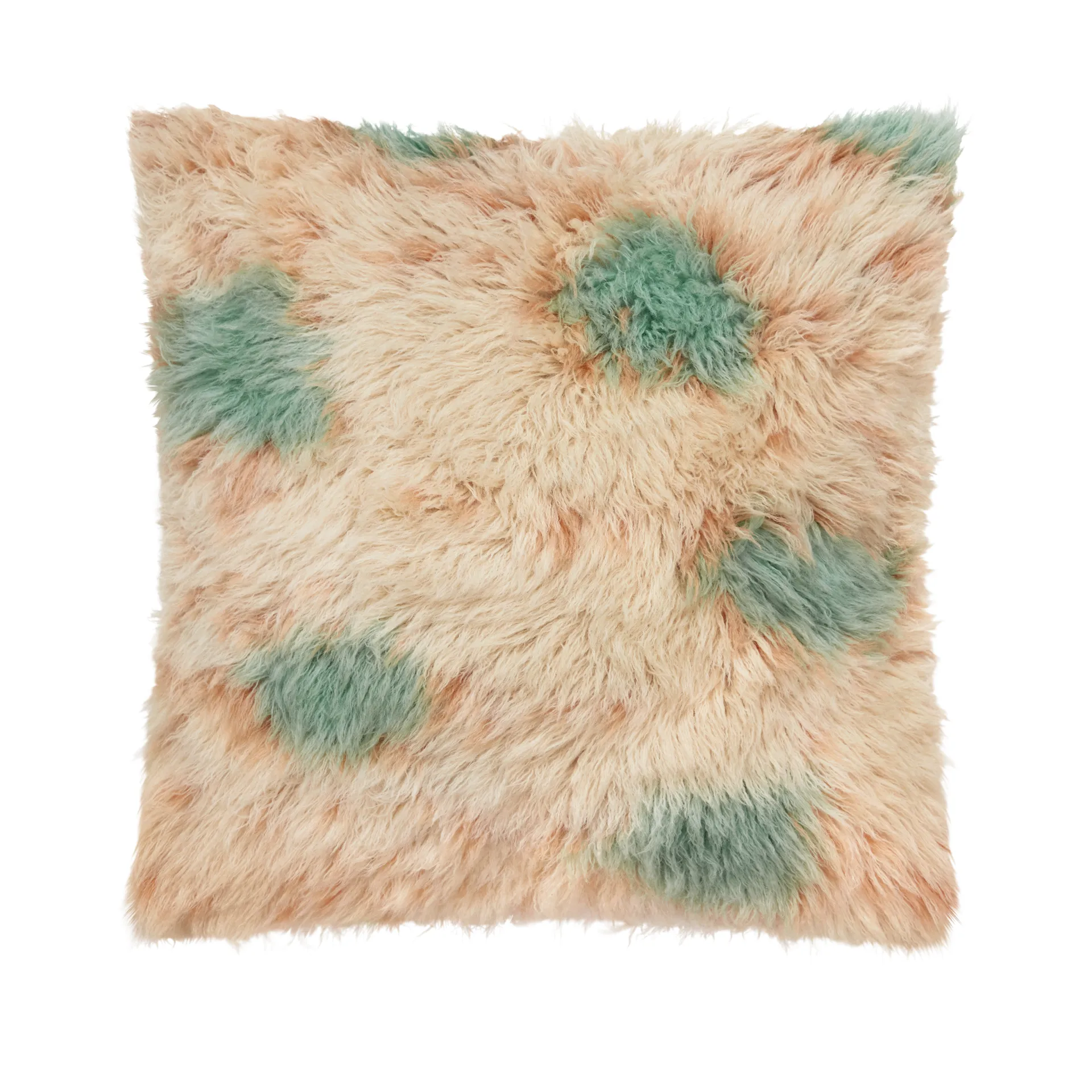 Monster kussen Medium 50x50 cm, Turquoise-peach Hem