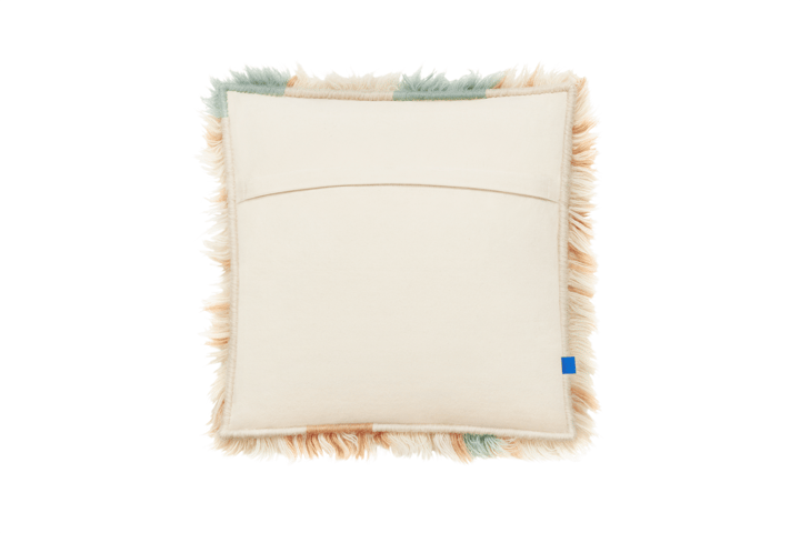 Monster kussen Medium 50x50 cm, Turquoise-peach Hem