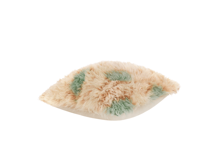 Monster kussen Medium 50x50 cm, Turquoise-peach Hem