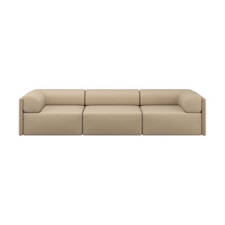 Palo Block 3-zits bank met armleuningen Low 295 cm - Beige - Hem