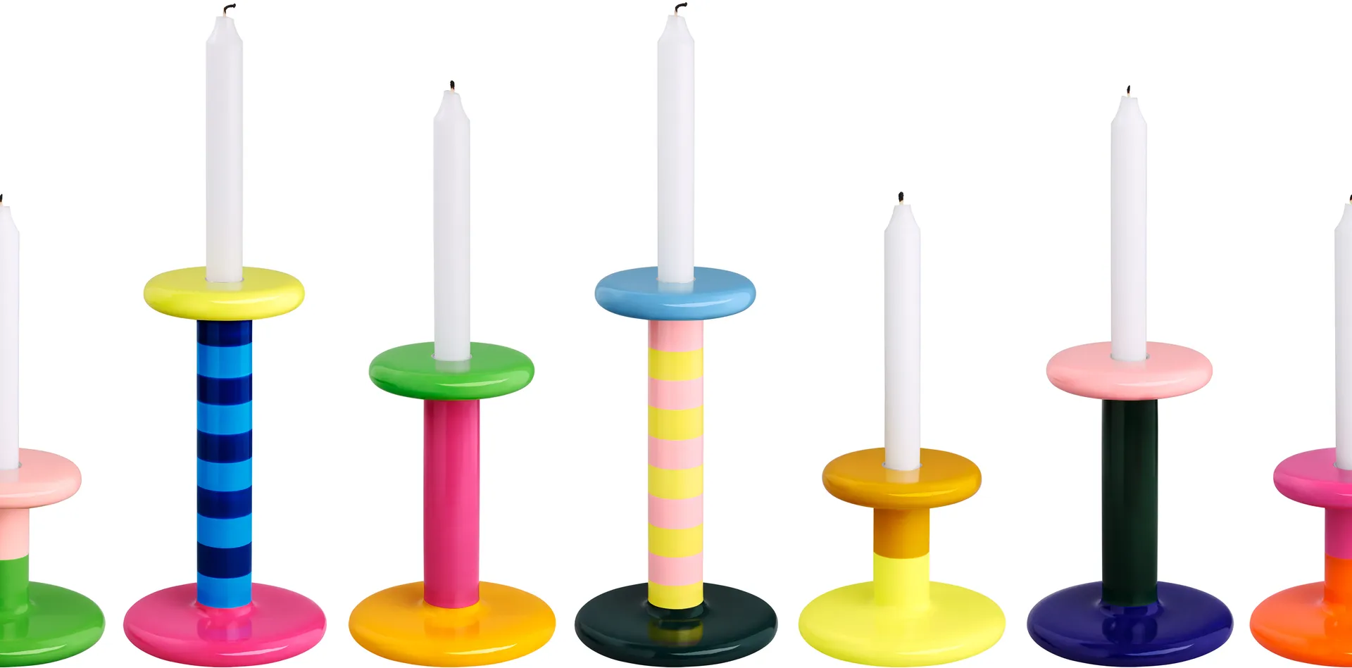 Pesa kandelaar Medium 18 cm, Pink-black green-night blue Hem