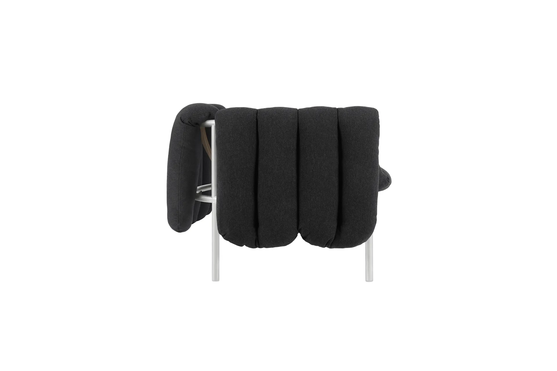 Puffy 2,5-zits bank 205 cm, Anthracite-roestvrij staal Hem