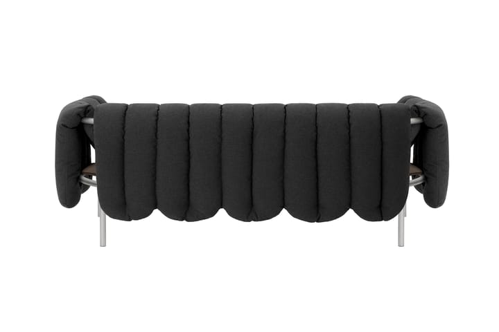 Puffy 2,5-zits bank 205 cm, Anthracite-roestvrij staal Hem