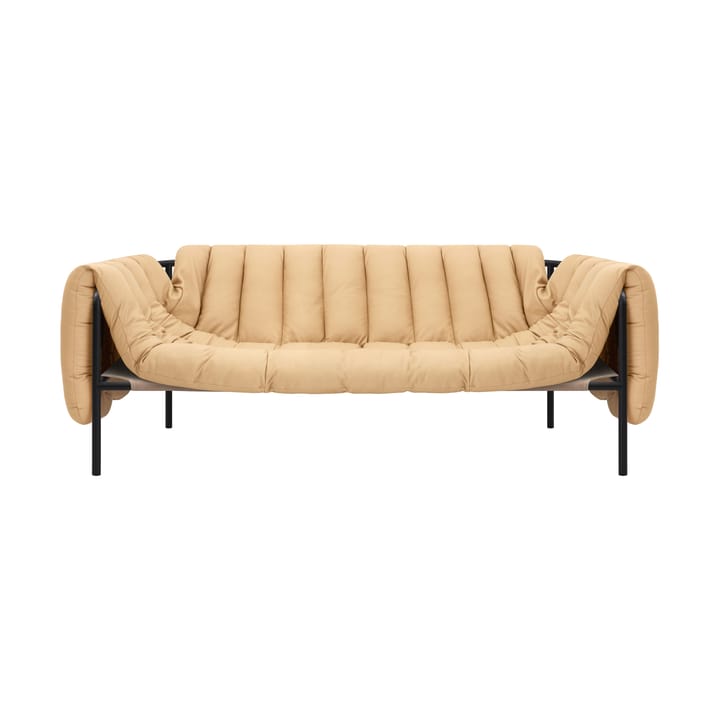 Puffy 2,5-zits bank 205 cm - Sand leather-black grey - Hem