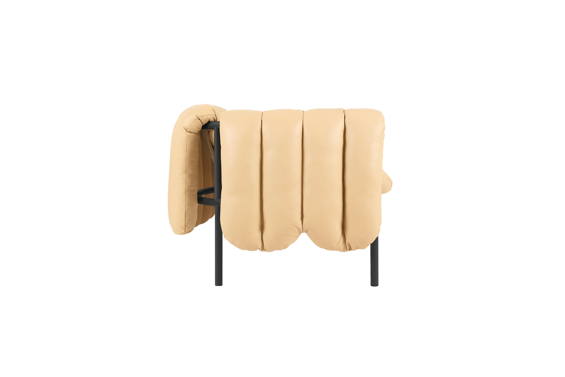 Puffy 2,5-zits bank 205 cm, Sand leather-black grey Hem