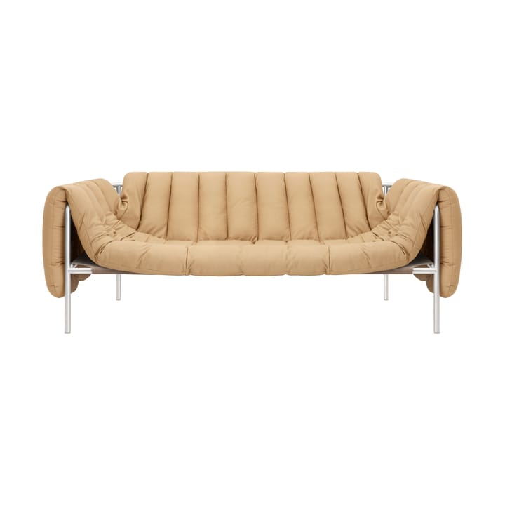 Puffy 2,5-zits bank 205 cm - Sand leather-roestvrij staal - Hem
