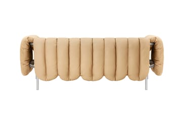 Puffy 2,5-zits bank 205 cm - Sand leather-roestvrij staal - Hem