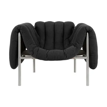 Puffy loungefauteuil - Anthracite-roestvrij staal - Hem