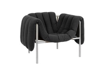 Puffy loungefauteuil - Anthracite-roestvrij staal - Hem