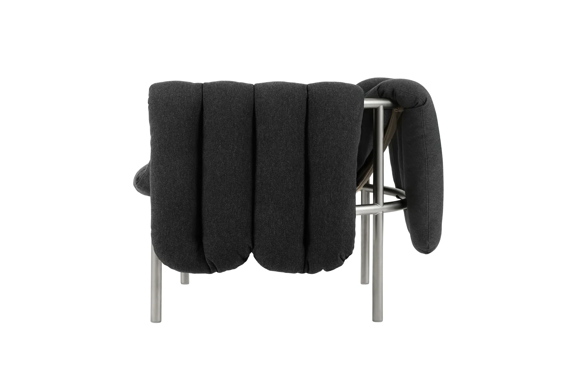 Puffy loungefauteuil, Anthracite-roestvrij staal Hem