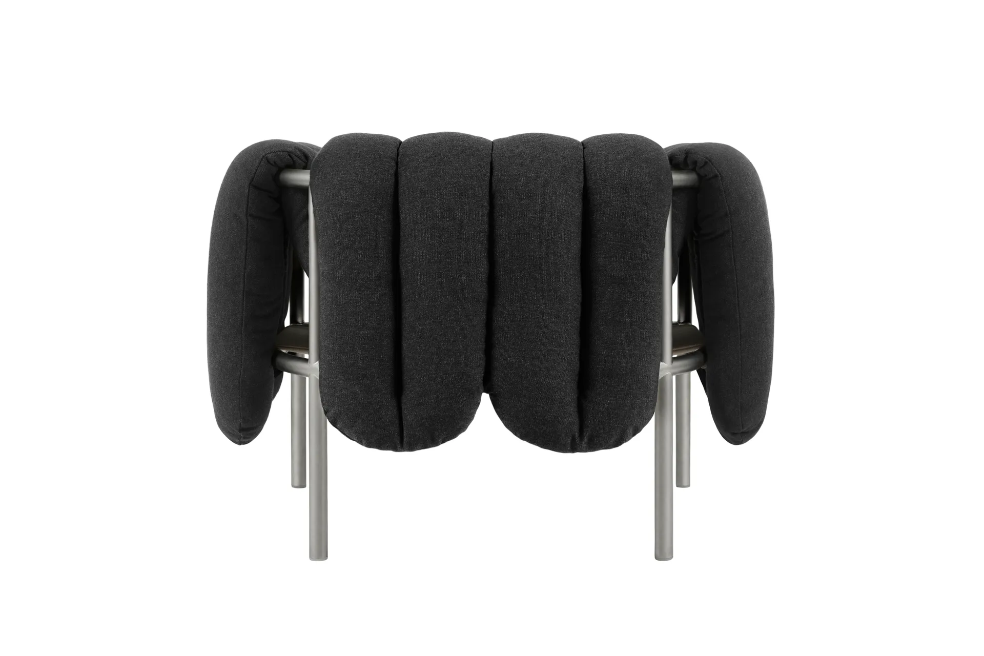 Puffy loungefauteuil, Anthracite-roestvrij staal Hem