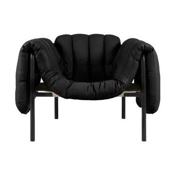 Puffy loungefauteuil - Black leather-black grey - Hem