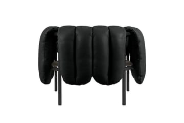 Puffy loungefauteuil - Black leather-black grey - Hem