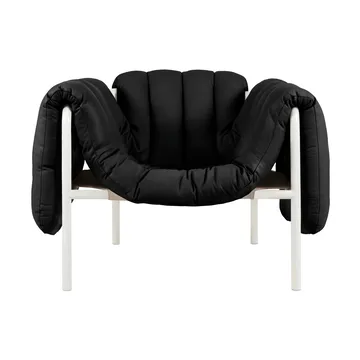 Puffy loungefauteuil - Black leather-cream - Hem