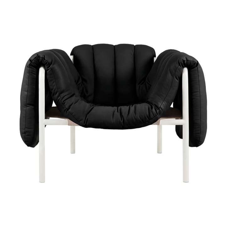 Puffy loungefauteuil - Black leather-cream - Hem