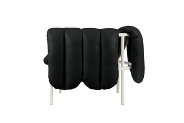 Puffy loungefauteuil - Black leather-cream - Hem