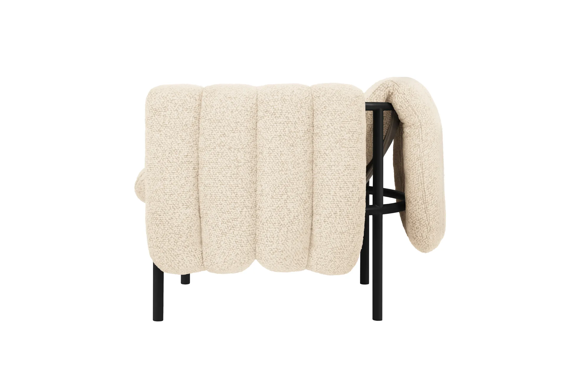 Puffy loungefauteuil, Eggshell-black grey Hem