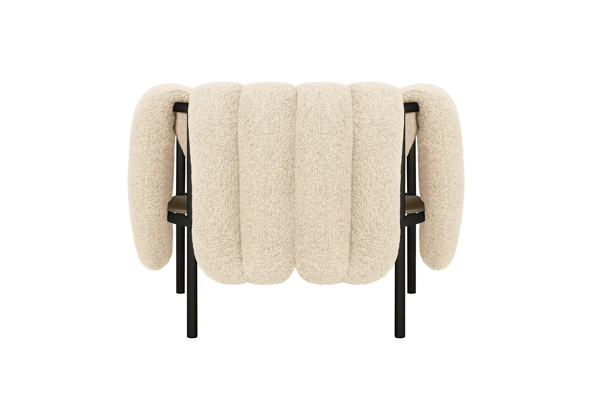 Puffy loungefauteuil, Eggshell-black grey Hem