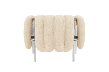 Puffy loungefauteuil - Eggshell-roestvrij staal - Hem