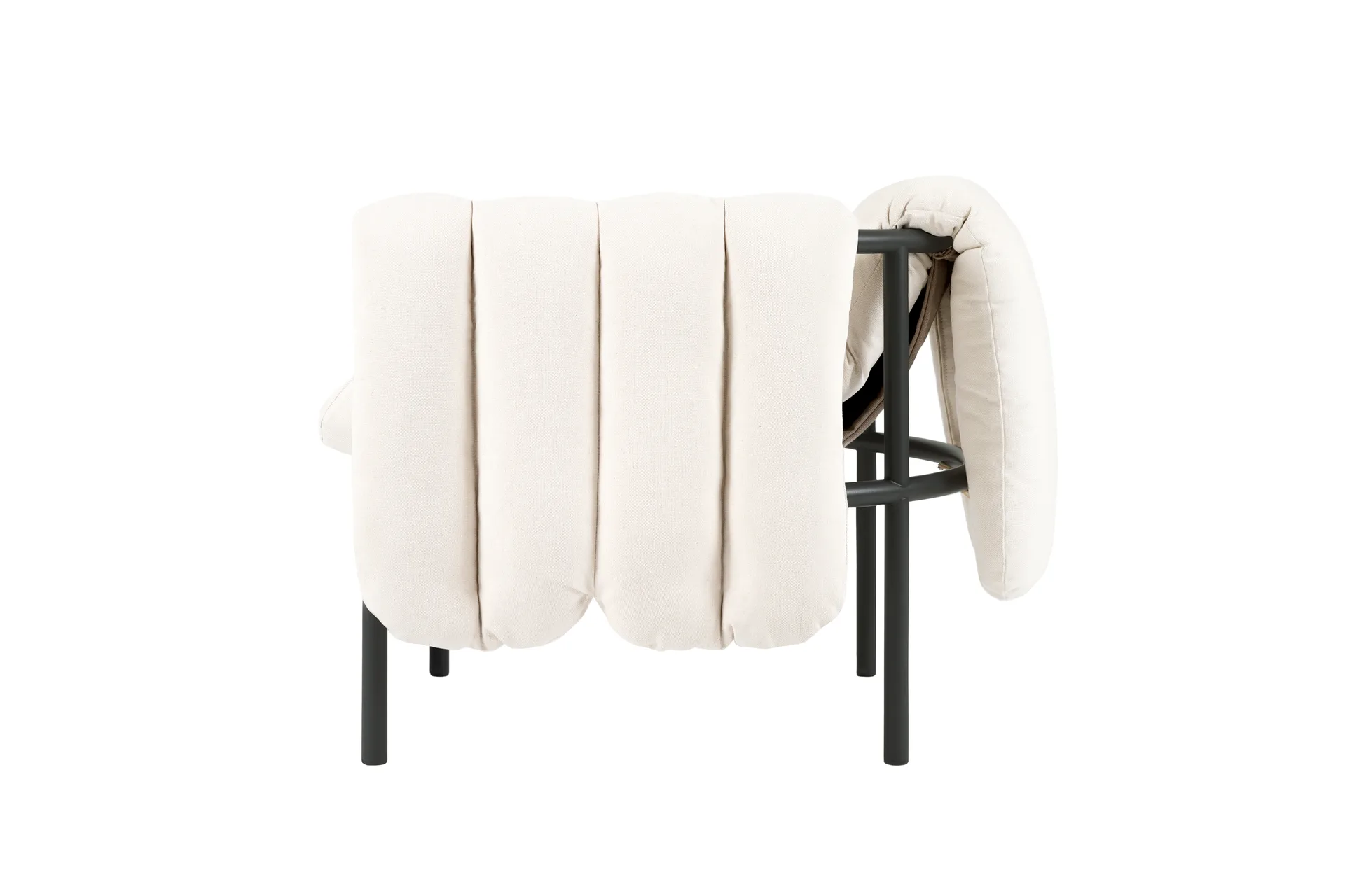 Puffy loungefauteuil, Natural-black grey Hem