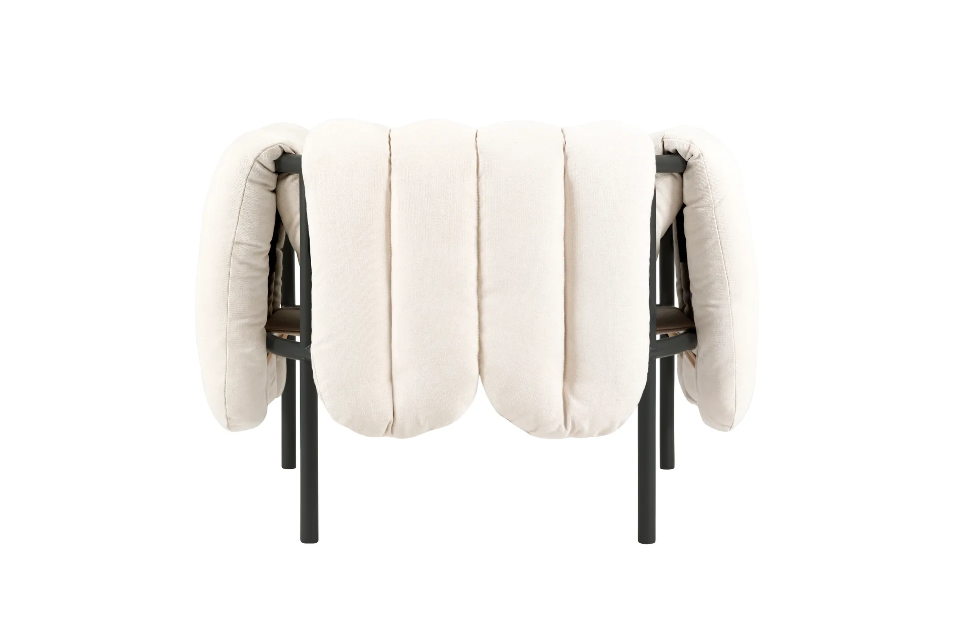 Puffy loungefauteuil, Natural-black grey Hem
