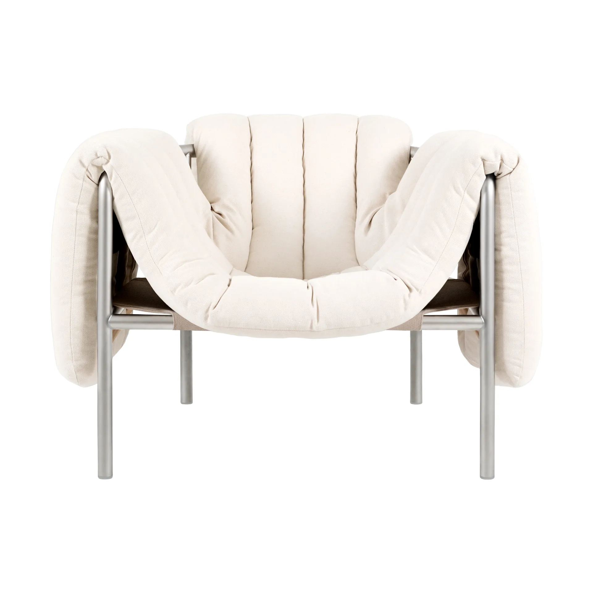 Puffy loungefauteuil, Natural-roestvrij staal Hem